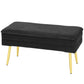 31" Storage Ottoman, Velvet End of Bed Bench with Steel Legs, Foot Stool with Storage for Bedroom, Living Room, Black