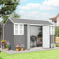 Metal Garden Storage Shed, Outdoor Tool Storage House with Lockable Door, Vents, Sloped Roof, Light Grey