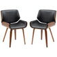 Dining Chairs Set of 2, PU Leather Kitchen Chairs with Upholstered Seats and Solid Wood Legs for Dining Room, Black