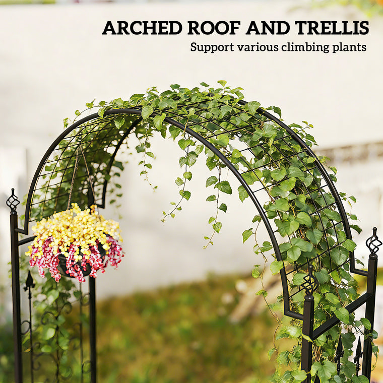 7.5' Steel Garden Arch with Scrollwork