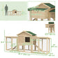 Wooden Chicken Coop, Outdoor Backyard Garden Large Rabbit Hutch with Nesting Box, Run, Ramp, Drawer