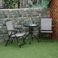 24" Patio Table Round Tempered Glass Top Outdoor Dining Steel Frame Backyard