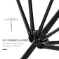 8.5' Cream White Round Aluminum Parasol with Crank Handle