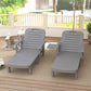 Set of 2 Tanning Chair, 5 Positions Adjustable Outdoor Lounge Chairs with Foldable Side Table, Dark Grey