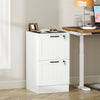 2 Drawer Filing Cabinet with Lock, Office Storage Cabinet with Adjustable Hanging Bars for A4 Letter Size Files, White