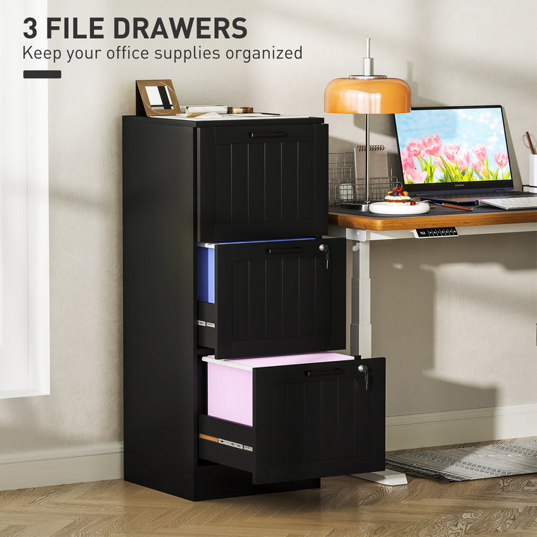 3-Drawer Filing Cabinet with Lock