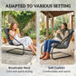 Outdoor Bistro Set, 3 Piece Patio Furniture Set with 2 C Spring Chairs and Round Table for Balcony, Light Grey