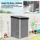 3.3' x 3.4' Lean-to Garden Storage Shed, Outdoor Galvanized Steel Tool House with Lockable Door for Patio Grey