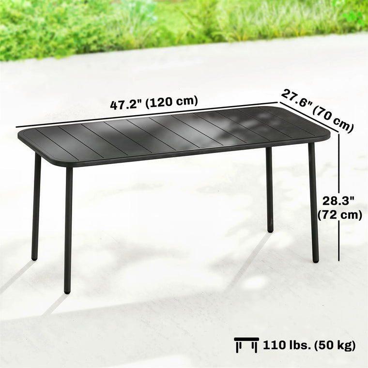 47" x 28" Rectangular Dining Table with Slatted Top