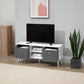 Modern TV Stand Cabinet with Foldable Drawers and Shelves for Living Room, Bedroom, White