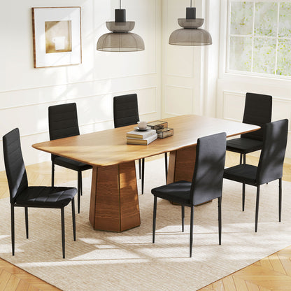 High Back Linen Dining Chairs Set of 6