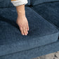 Modern Corner Couch with Right Chaise Lounge, Tufted 3-Seater Sofa with Wooden Legs for Living Room, Navy Blue