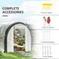 Upgraded Tunnel Greenhouse Green House with Mesh Door and Windows, 6 Plant Labels and Gloves, White