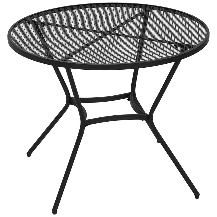35" Round Steel Dining Table with Mesh Top