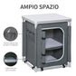 Camping Kitchen Station, Aluminum Camping Table Cook Cupboard with 2-Shelf and Carrying Bag for BBQ Party Picnics, Grey