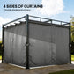 10' x 10' Outdoor Gazebo, Retractable Pergola Canopy with Curtains, UPF30+ Free Standing Metal Pergola Kit, Dark Grey