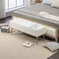 44" Lamb's Wool-Feel Upholstered Bedroom Bench, End of Bed Bench with Thick Padded Cushion and Steel Legs, Cream White