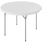 4ft Plastic Folding Picnic Table, Camping Table with Anti-Slip Foot Pads, Indoor Outdoor for Beach, BBQ, White