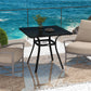 Rectangle Patio Dining Table for 4 People with Steel Legs, Metal Tabletop for Garden, Backyard, Lawn, Balcony, Black