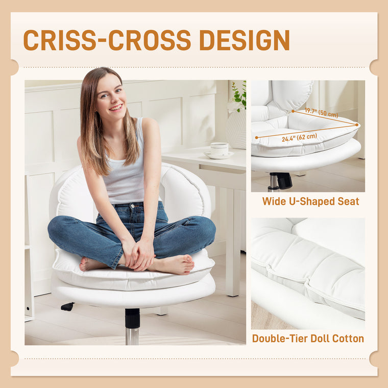 Criss Cross Swivel Office Chair, Armless
