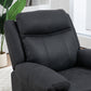 Manual Recliner Chair with Vibration Massage, Side Pockets, Microfibre Reclining Chair for Living Room, Black