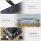 10' x 8' Outdoor Retractable Canopy Pergola Steel Frame Patio Pergola Shelter Sun Shade with Arc Roof, Beige