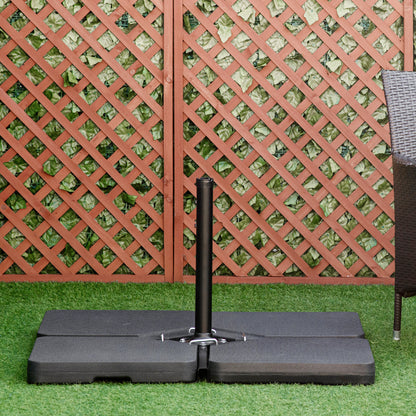 Black Set of 4 Parasol Base Stand Weights, Sand or Water