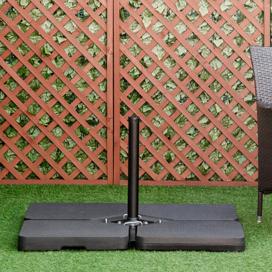 Set of 4 Parasol Base Stand Weights for Banana Hanging Cantilever Umbrella, Can Be Filled with Sand or Water, Black