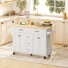 Kitchen Island Cart with Power Outlet & Drop Leaf, 55