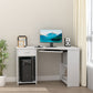 47" L-Shaped Desk with Keyboard Tray, Computer Corner Desk for Small Space with Shelves, Drawer, CPU Stand, Home Office Writing Table, White