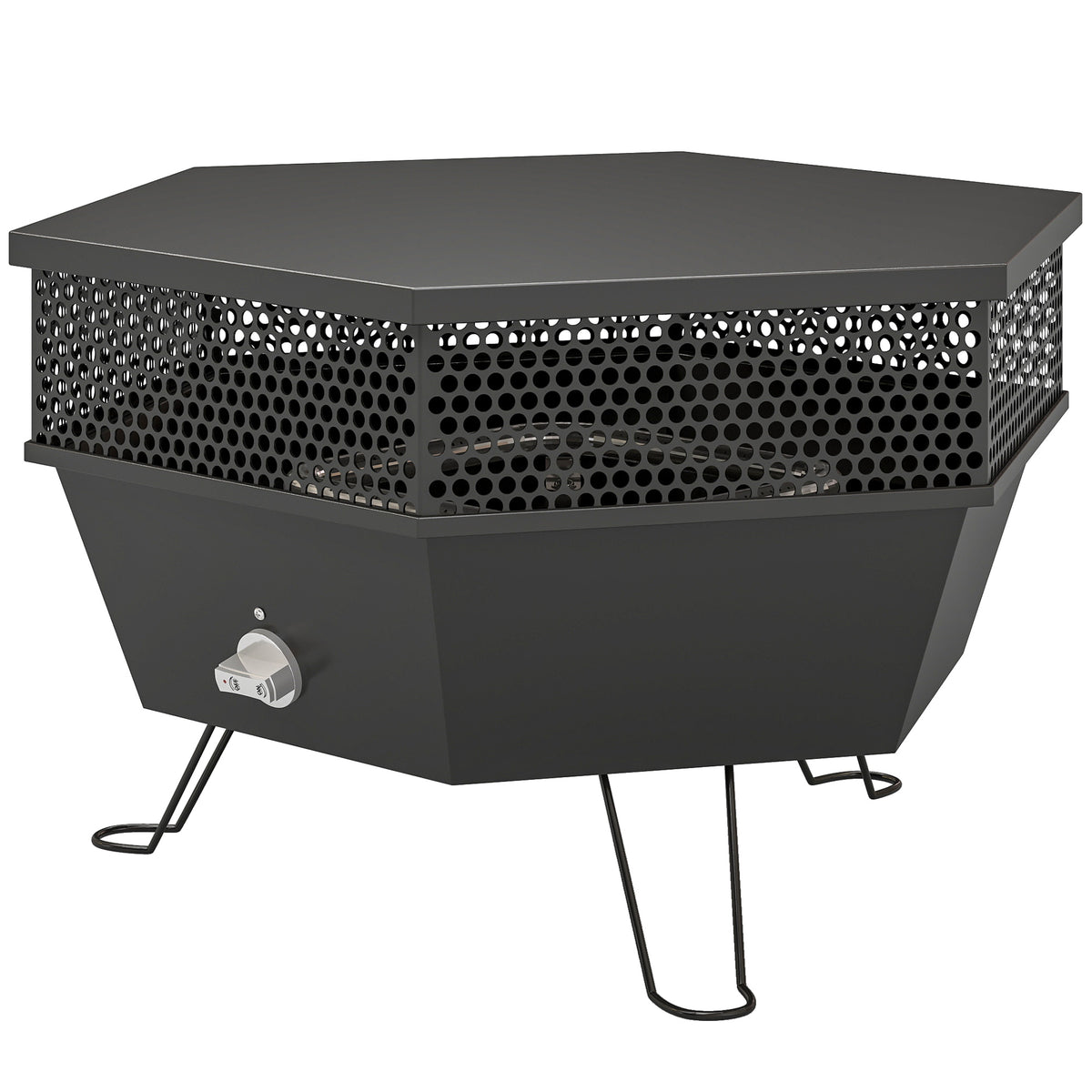 20" Foldable Propane Fire Pit with Lid