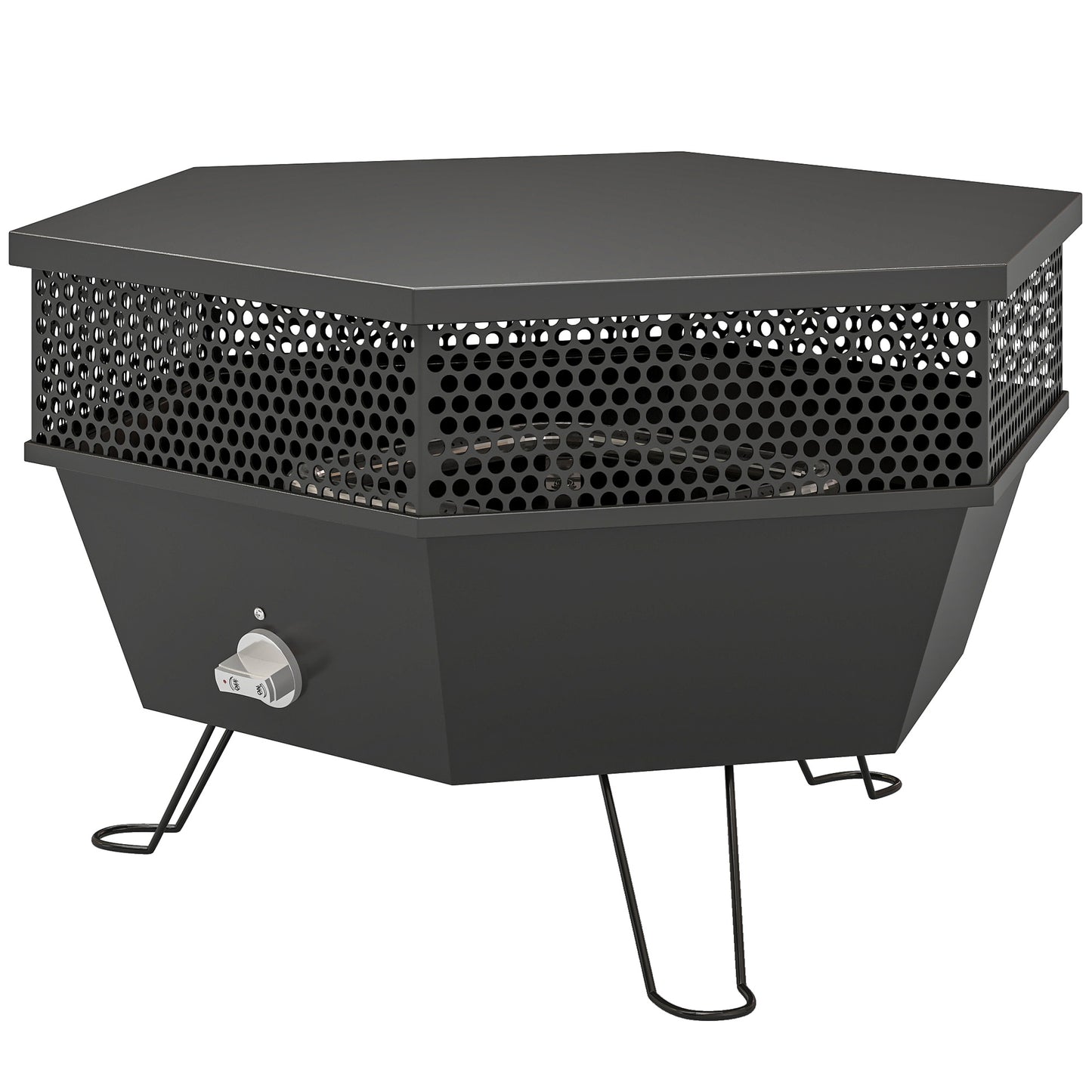 20" Foldable Propane Fire Pit with Lid