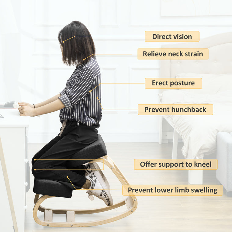 Wood Kneeling Chair with Thick Pads