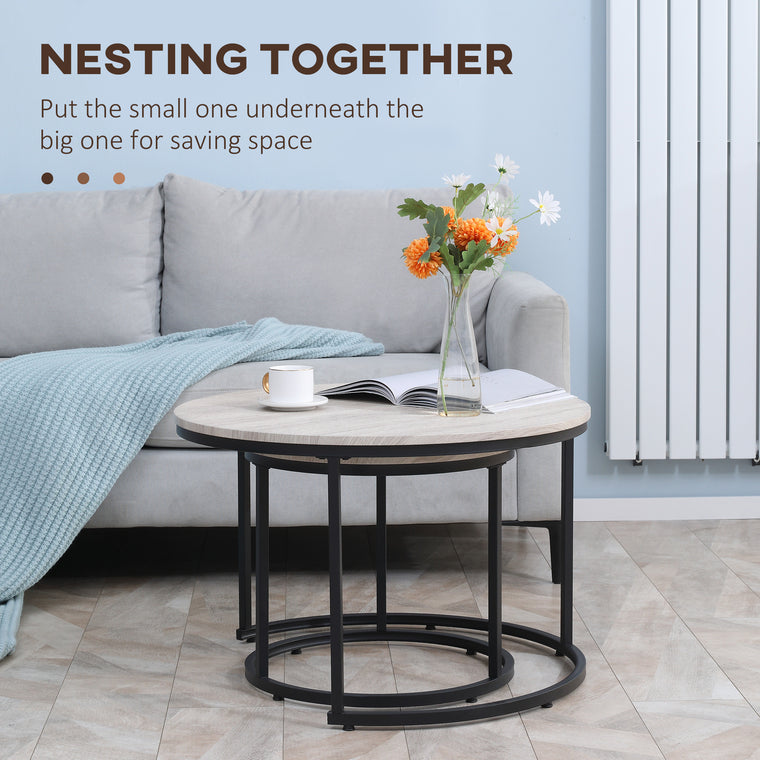Round Nesting Coffee Tables Set of 2
