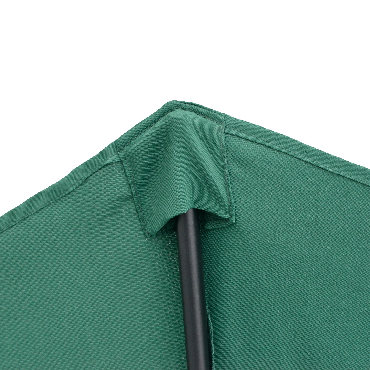 9ft Half Round Patio Umbrella, Outdoor Market Patio Table Umbrella Parasol with Crank Mechanism, 5 Ribs, Dark Green