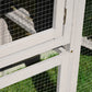 Large Rabbit Hutch Wood Bunny Cage Outdoor Guinea Pig House with Double Runs Slide Out Tray Ramps