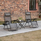 Zero Gravity Chair Set of 2 Patio Chair with Side Table Cupholders and Pillows for Pool, Backyard, Lawn, Beach, Red - Grey