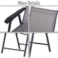 Outdoor Dining Chairs Set of 2, Folding Patio Dining Set with Texteline and Steel Frame for Park Convenient Seat