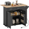 Rolling Kitchen Island with Drop Leaf and Charging Station