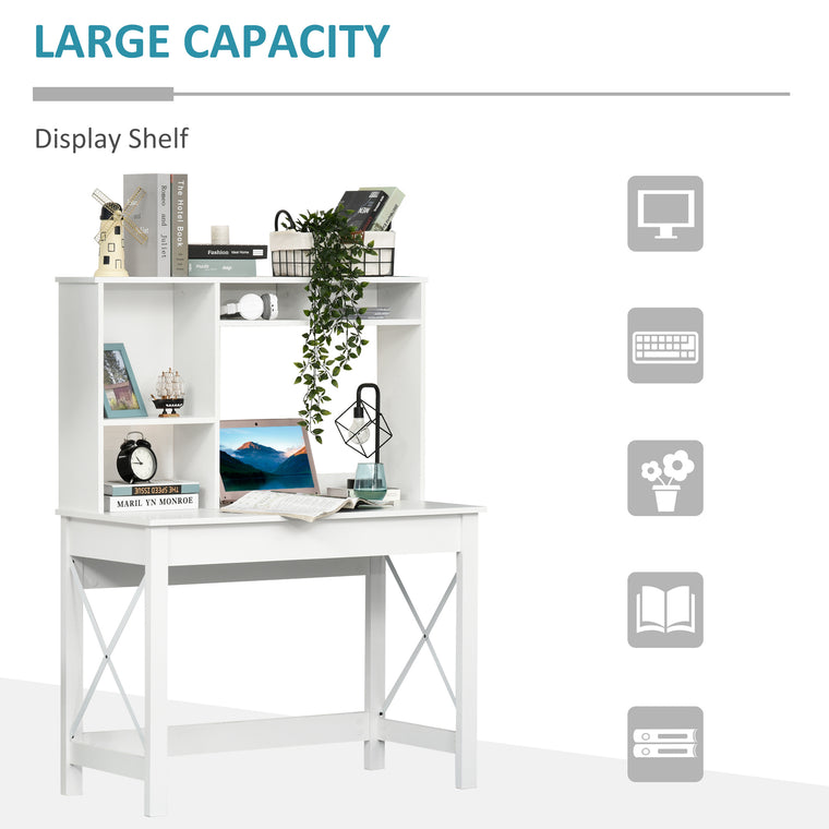 Computer Desk with Hutch and Storage Shelves