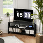 Corner TV Stand, Modern TV Table with 2 Open Shelves for 47 Inch TV, Entertainment Center for Living Room, Black