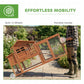 Chicken Coop with Run Mobile Wooden Hen House with Nesting Box Pull-out Tray for 1-2 Chickens Orange