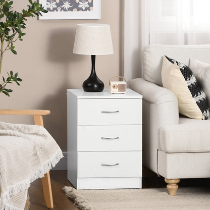 Nightstand with 3 Drawers - White
