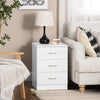 Bedside Table with 3 Drawers, Modern Wood Nightstand, Side End Table for Bedroom, White