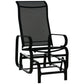 Patio Glider with Breathable Mesh Fabric, Outdoor Glider Chair, Garden Rocking Gliding Seat for Patio, Yard, Porch, Black