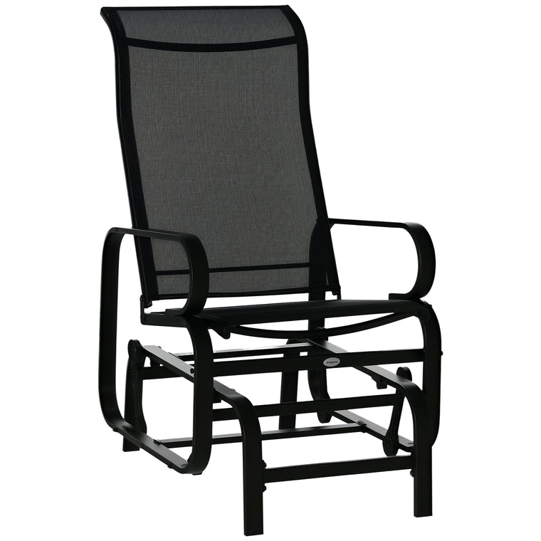 Black Glider Chair with Breathable Mesh Fabric
