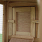 Large Rabbit Hutch Wood Bunny Cage Outdoor Guinea Pig House with Double Runs Slide Out Tray Ramps, 83"x18"x33", Natural