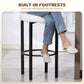Bar Stools Set of 2, Sherpa Upholstered Barstools with Backrest, Bar Height Stools with Footrest for Kitchen Island