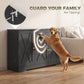 Sideboard Buffet Cabinet, Farmhouse Coffee Bar Cabinet with Door Shelves, Adjustable Shelves, Drawer, Barn Doors, Black