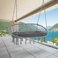 Patio Hammock Chair 2 Seat, Hanging Rope Hammock Swing Chair with Metal Frame and Cushion, Large Macrame Seat for Indoor and Outdoor 396 lbs Capacity, Dark Grey